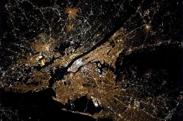 NYC from space at night