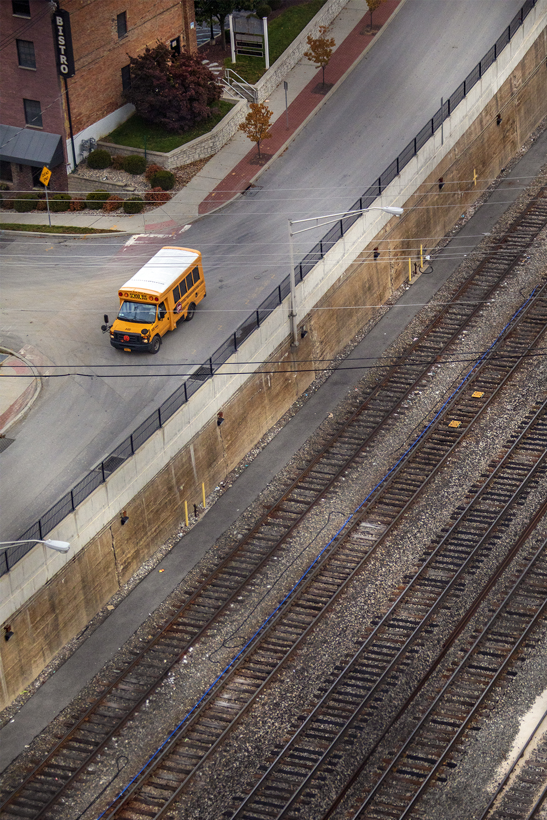 School Bus, Train Tracks